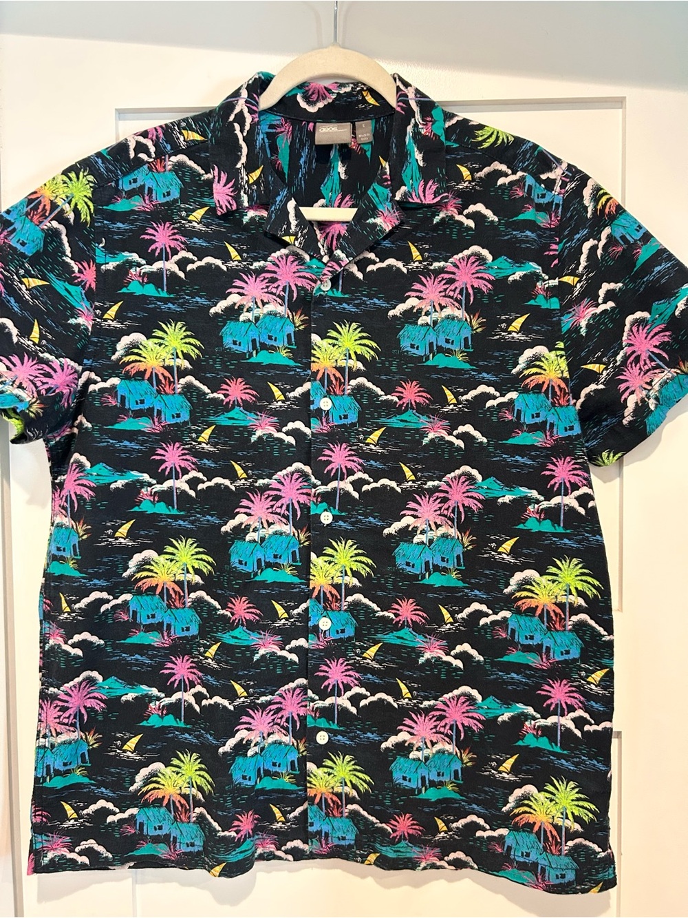 ASOS Button-Down with Neon Tropical Print
